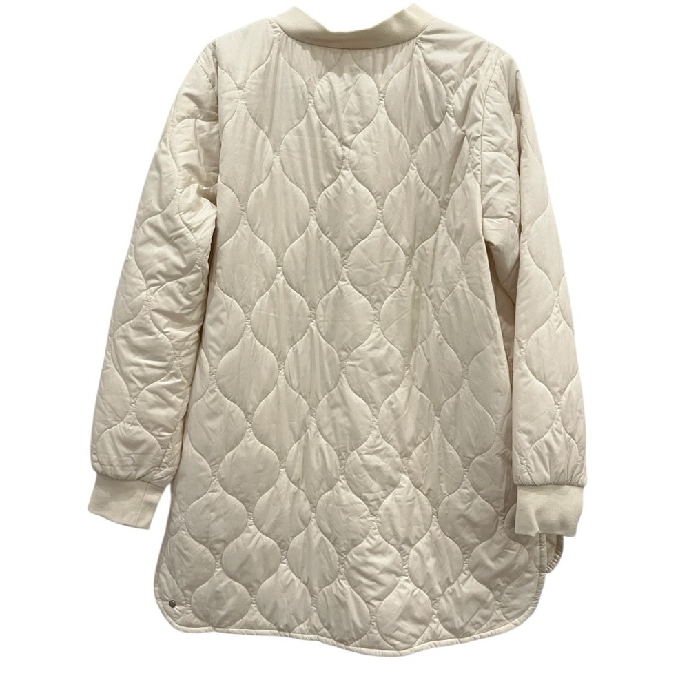 Zella Cream Longline Quilted Jacket Size Large NWT - Picture 2 of 6